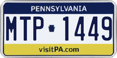 PA license plate MTP1449