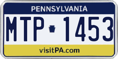 PA license plate MTP1453
