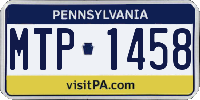 PA license plate MTP1458