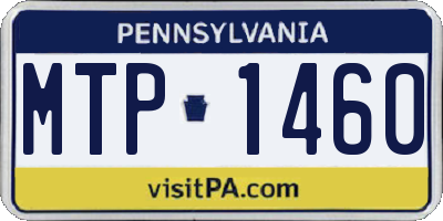 PA license plate MTP1460