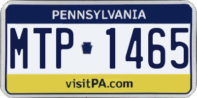 PA license plate MTP1465
