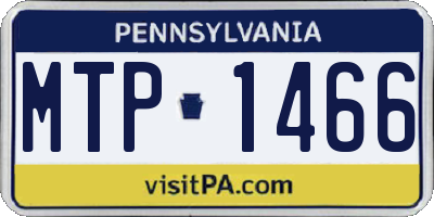 PA license plate MTP1466