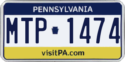 PA license plate MTP1474