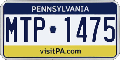 PA license plate MTP1475