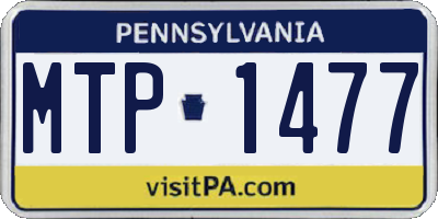 PA license plate MTP1477