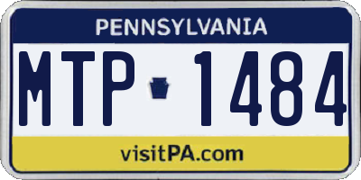PA license plate MTP1484