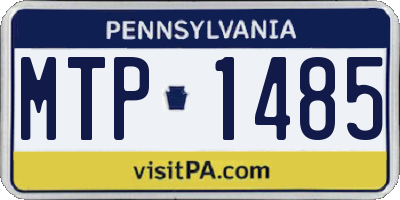 PA license plate MTP1485