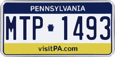 PA license plate MTP1493