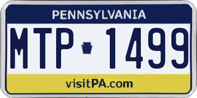 PA license plate MTP1499