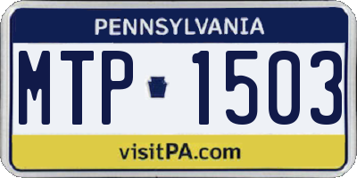 PA license plate MTP1503
