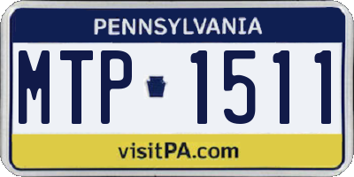 PA license plate MTP1511
