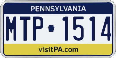 PA license plate MTP1514