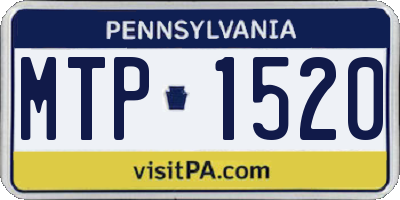 PA license plate MTP1520