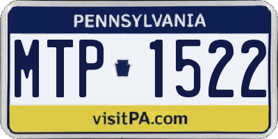 PA license plate MTP1522