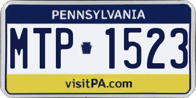 PA license plate MTP1523
