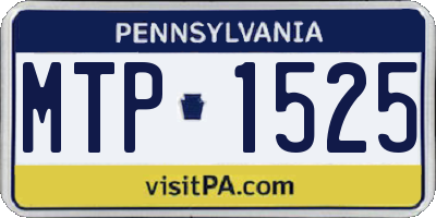 PA license plate MTP1525