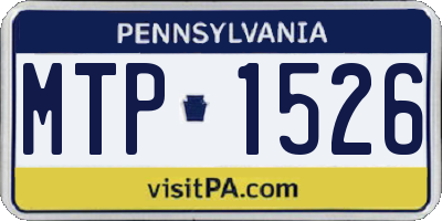 PA license plate MTP1526