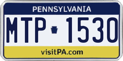 PA license plate MTP1530