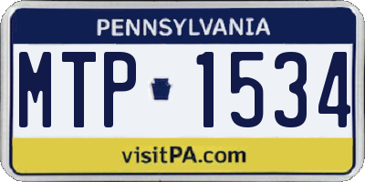 PA license plate MTP1534
