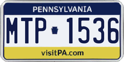 PA license plate MTP1536