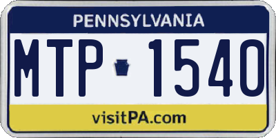 PA license plate MTP1540