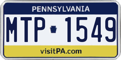 PA license plate MTP1549