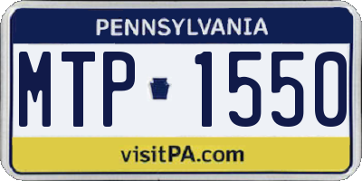 PA license plate MTP1550