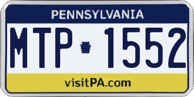 PA license plate MTP1552
