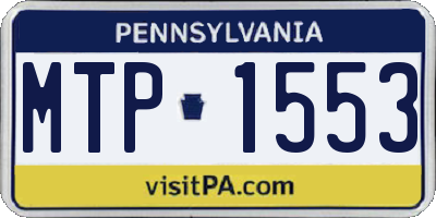 PA license plate MTP1553