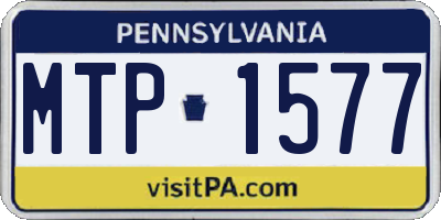 PA license plate MTP1577