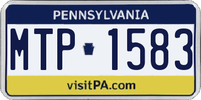 PA license plate MTP1583