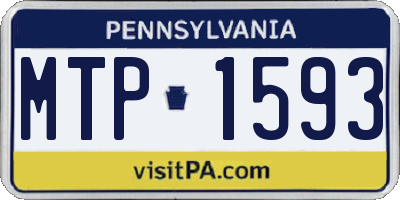 PA license plate MTP1593