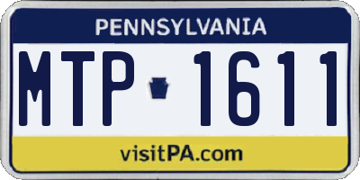 PA license plate MTP1611