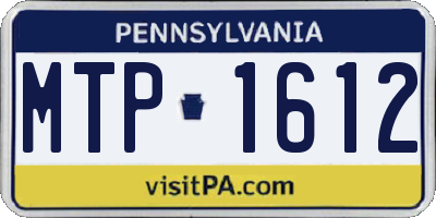 PA license plate MTP1612