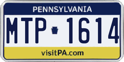 PA license plate MTP1614