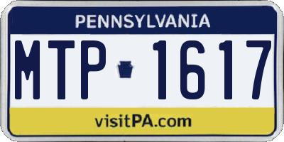 PA license plate MTP1617