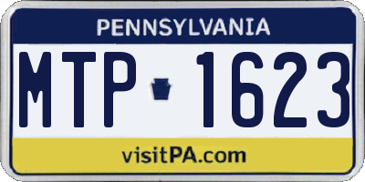 PA license plate MTP1623