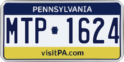 PA license plate MTP1624