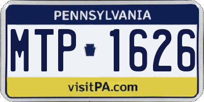 PA license plate MTP1626