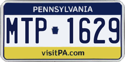 PA license plate MTP1629