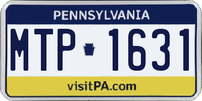 PA license plate MTP1631