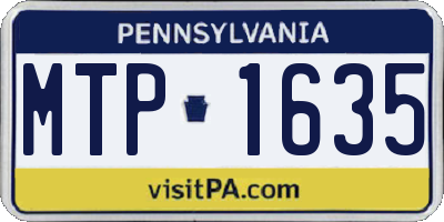 PA license plate MTP1635