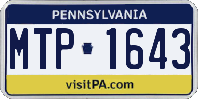 PA license plate MTP1643
