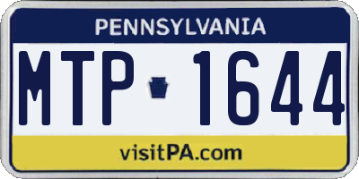 PA license plate MTP1644