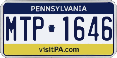 PA license plate MTP1646