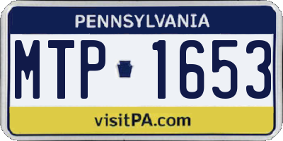 PA license plate MTP1653