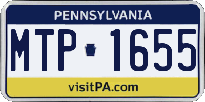 PA license plate MTP1655