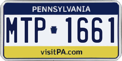 PA license plate MTP1661