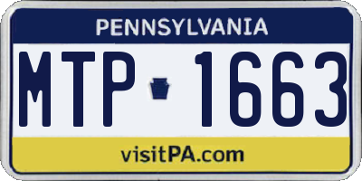 PA license plate MTP1663