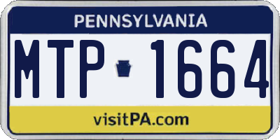 PA license plate MTP1664